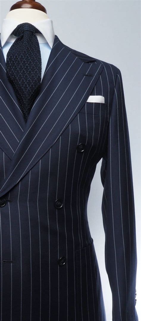 Navy Blue Pinstripe Suit Double Breasted Pinstripe Suit Dress Suits