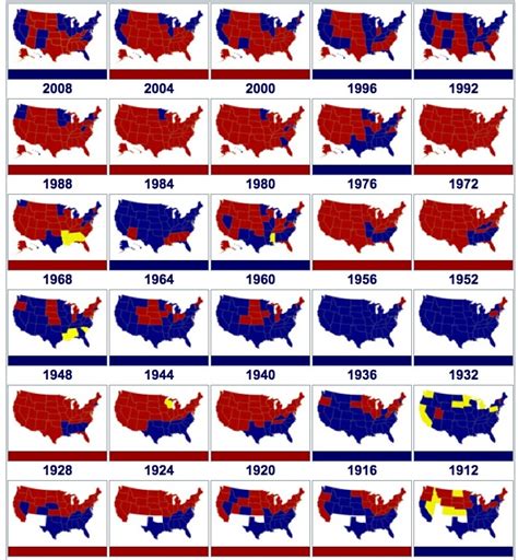 Us Electoral Historical Map 1912 2008 X Marks The Spot Pinterest