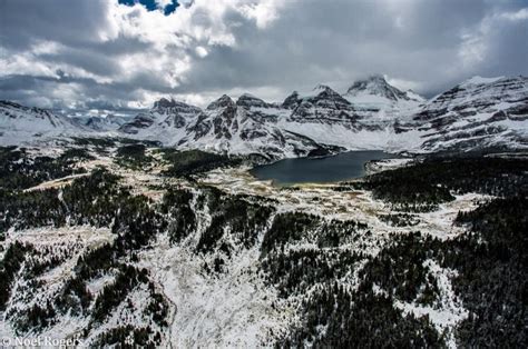 Aerial View Of Mount Assiniboine Provincial Park After The 1st Snow