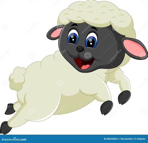Cute Cartoon Sheep Character Stock Vector Image 68630866