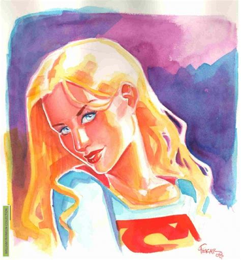 Supergirl Pin Up Watercolor Joe Pekar In William Franklins Joe Pekar