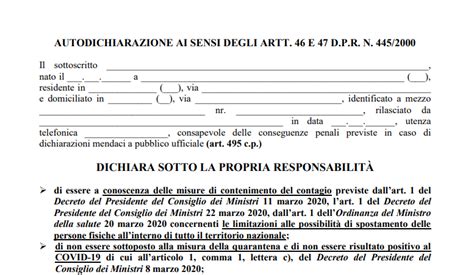 Coronavirus Cambia Ancora Il Modello Di Autocertificazione Ecco Il