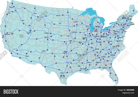 High Resolution Map Of Us Interstates Map Of World