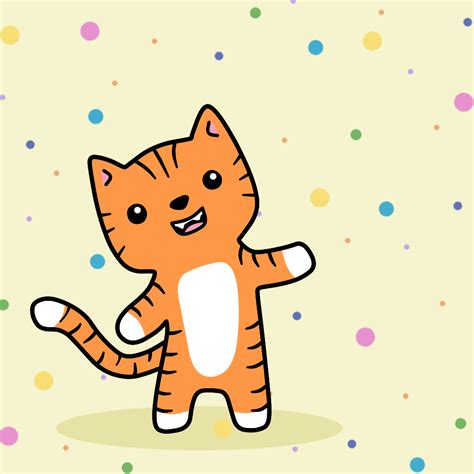 Art Love Cat Animated Animals Cute Loop Kawaii Kitten Drawing Tiger