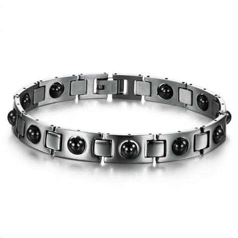 Cool Magnetic Bracelet Men Hematite Stone Beads Therapy Health Care