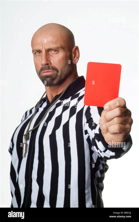 Referee Giving A Red Card Stock Photo Alamy