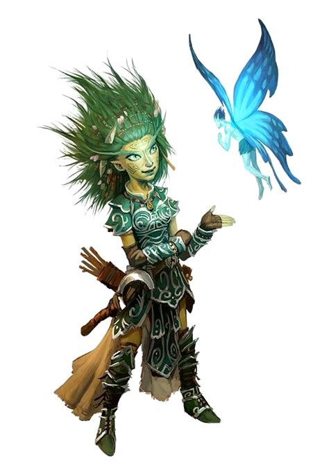 Female Gnome Druid With Pixie Pathfinder Pfrpg Dnd Dandd D20 Fantasy