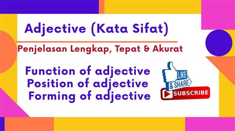 Adjective Kata Sifat YouTube