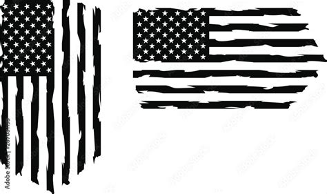 American Flag Black And White Clip Art