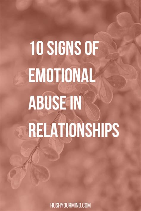 10 Signs Of Emotional Abuse In Relationships Hush Your Mind