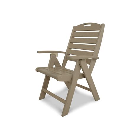 Trex Outdoor Furniture Yacht Club Sand Castle Hdpe Frame Stationary Dining Chair With Slat Seat