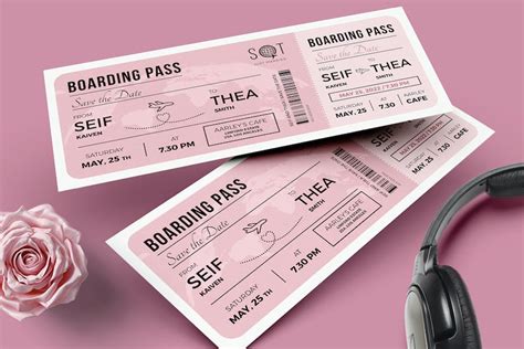 Boarding Pass Wedding Invitation Print Templates Ft Wedding And Invitation Envato Elements