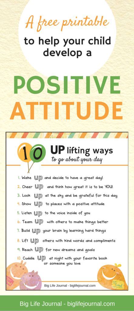 Help Your Child Develop A Positive Attitude With This Free Printable