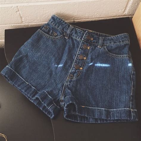 High Waist Button Shorts Urban Outfitters Jeans Clothes Design