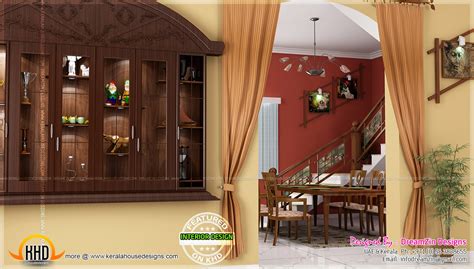 Led showcase design for hall: Kitchen Interior + Dining area Design | Home Kerala Plans