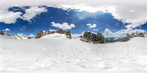 Vue à 360° De Vue Panoramique 360 Degrés Col Du Géant Le Mont Blanc