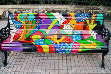 Santiago January 20 Painted Benches By Different Artists On