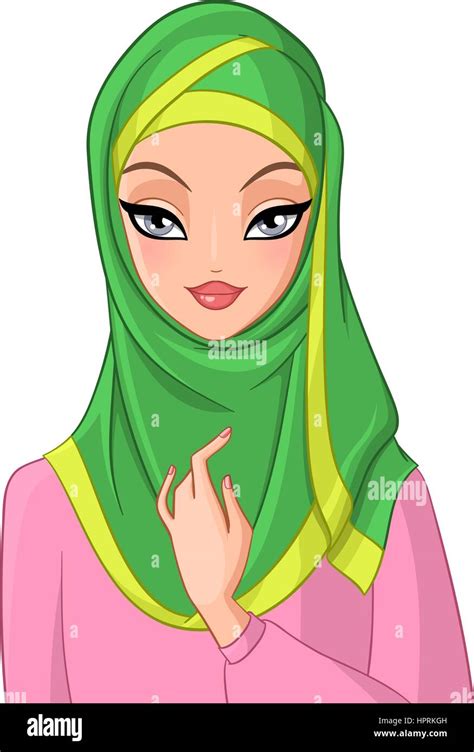 Young Muslim Girl In Pink Stock Vector Images Alamy