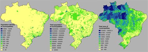 Brazil Demographic Density Municipal Population And Area Of