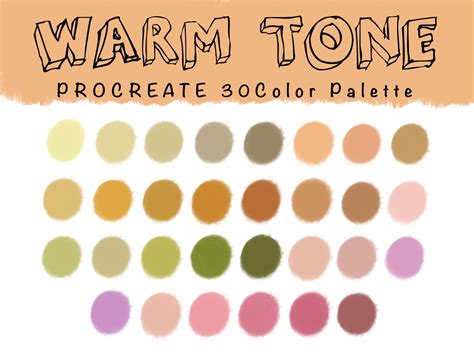 Warm Tone Procreate Color Palette Procreate Swatches For Procreate App