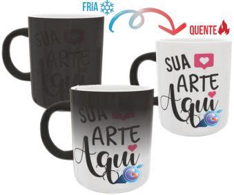 Caneca Magica Preta Fosca Copygloria