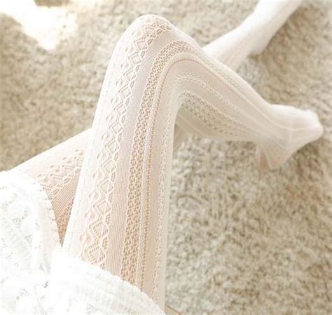 Vintage Pattern Tights Patterned Tights Lace Tights White Tights