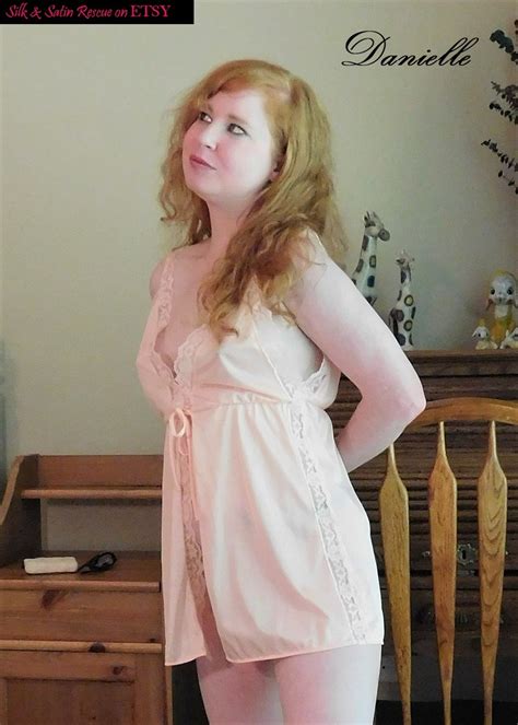 Cute Peach Nylon And Lace Babydoll Top Baby Doll Nightie Etsy