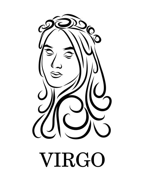 Virgo Zodiac Line Art Vector Eps 10 2174330 Vector Art At Vecteezy