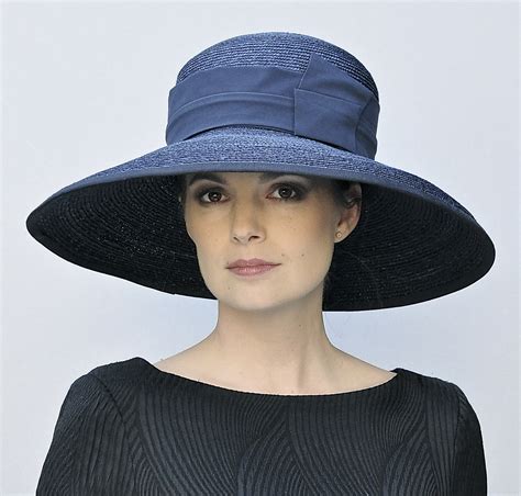 Wedding Hat Church Hat Audrey Hepburn Hat Ladies Navy Hat Womens