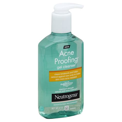 Neutrogena Acne Proofing Salicylic Acid Daily Acne Treatment Gel Facial Cleanser And Wash 6 Oz