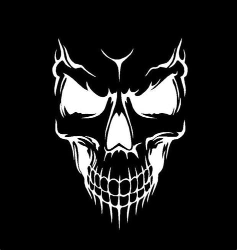 Evil Skull Vinyl Decal Choose Size And Color Made With 100