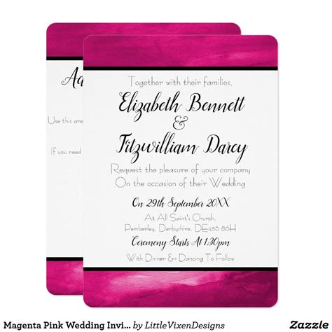 Magenta Pink Wedding Invitation Wedding Color Schemes Wedding Colors Wedding Styles Colorful