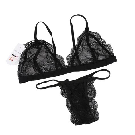 Jandel Underwire Strappy Floral Lace Sheer Lingerie Set For Women See
