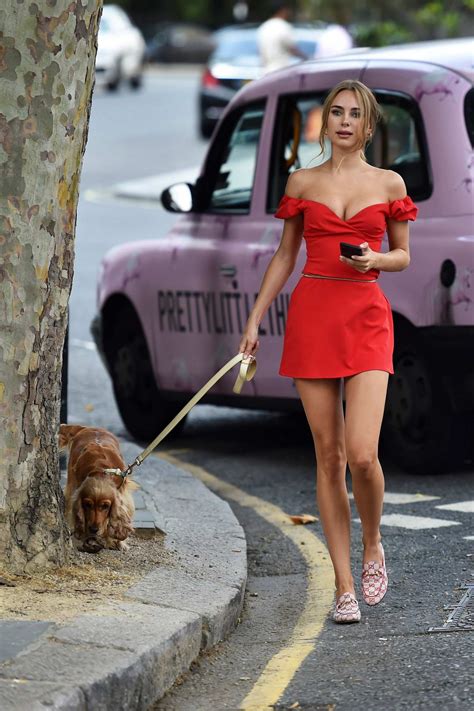 Kimberley Garner Looks Striking In Red As She Walked Around The Posh Shops In Belgravia London