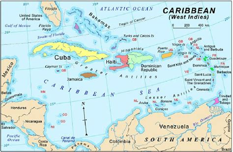 Map Of The Caribbean Region Source 2 Download Scientific Diagram