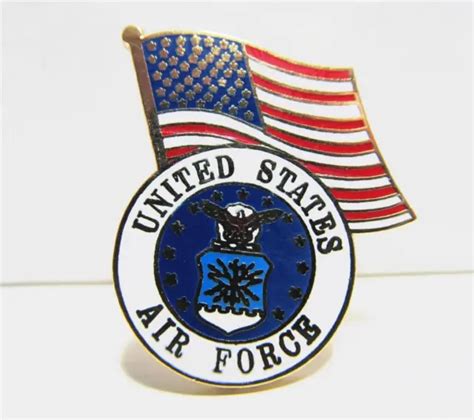 United States Air Force Logo Usa Flag Lapel Hat Pin Usaf 745 Picclick