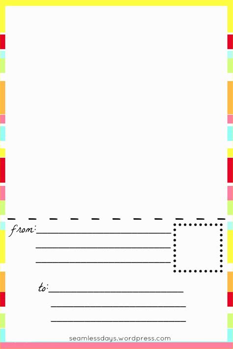 Free Blank Printable Postcards Templates