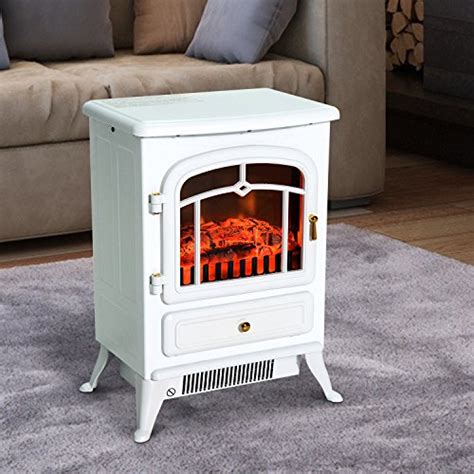 Homcom Freestanding Electric Fireplace Heater With Realistic Led Log