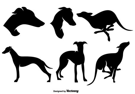 Download Stylized Silhouettes Of Whippet Dog Silhouettes Vector Art