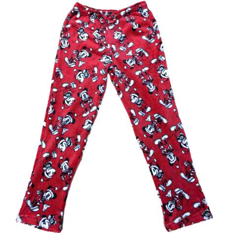 Mickey Mouse Santa Red Mens Sueded Fleece Pajama Pants Mickey Pj