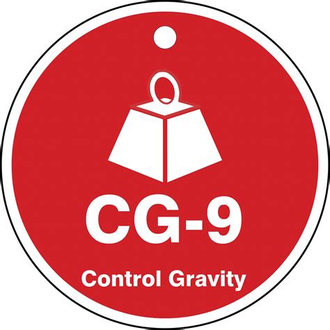 Energy Source ID Tag Plastic CG 9 Control Gravity 2 1 2 X 2 1 2 1