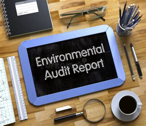Environmental Audit Report Concept On Small Chalkboard 3d Stock Image