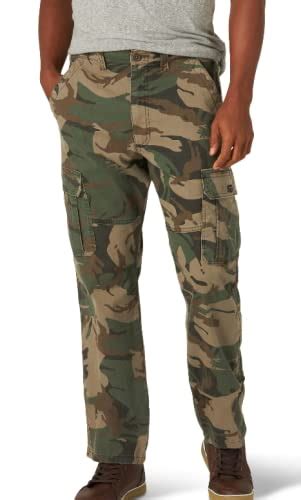 Buy Wrangler Mens Green And Brown Camo Flex Cargo Pants Relaxed Fit