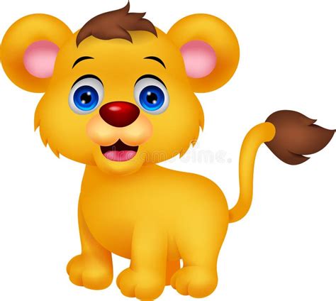 Cute Baby Lion Cartoon Stock Vector Illustration Of Front 45744123