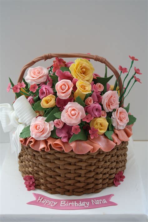 Nana S Flower Basket I Made This Flower Basket Cake For A