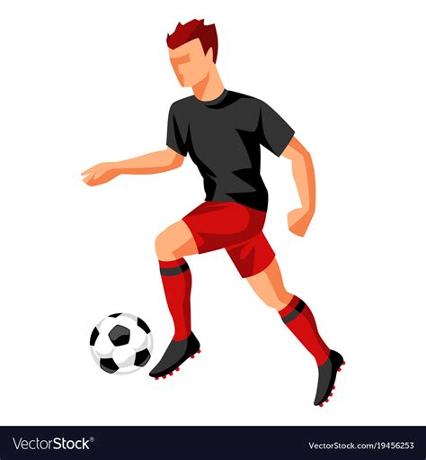 Soccer Player With Ball Sports Football Royalty Free Vector