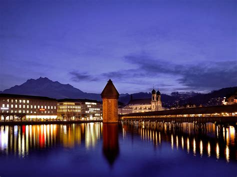 Switzerland Lucerne Night Wallpaper Hd City 4k Wallpapers Images