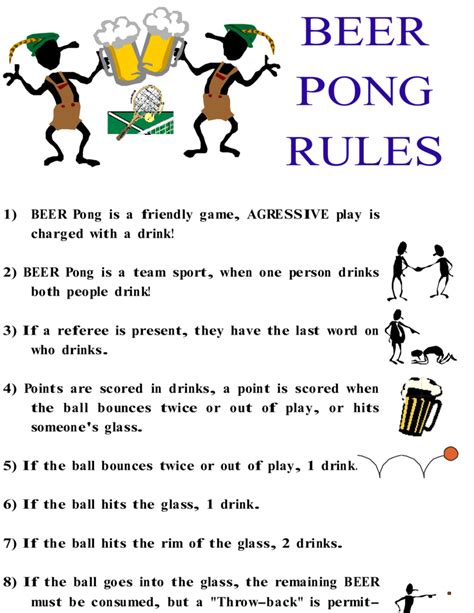 printable beer pong rules printable word searches