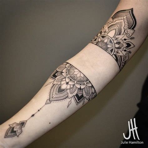 Awesome Half Mandala Tattoo On Sleeve By Julie Hamilton Tattoos