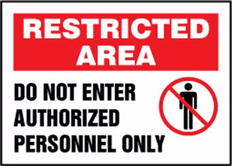 Restricted Area Do Not Enter Authorized Personnel Only Sign MADM409VP